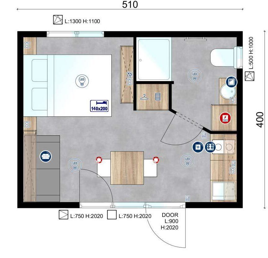 Mobilehome glamping typehus